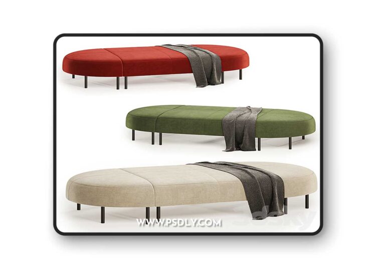 3dsky Pro - Bench VARIETY 8 seater 3D Model