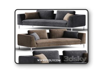 3dsky Pro CHARLES Sofa By BB Italia 3D Model