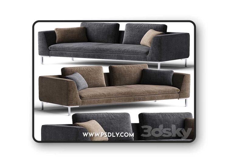 3dsky Pro CHARLES Sofa By BB Italia 3D Model