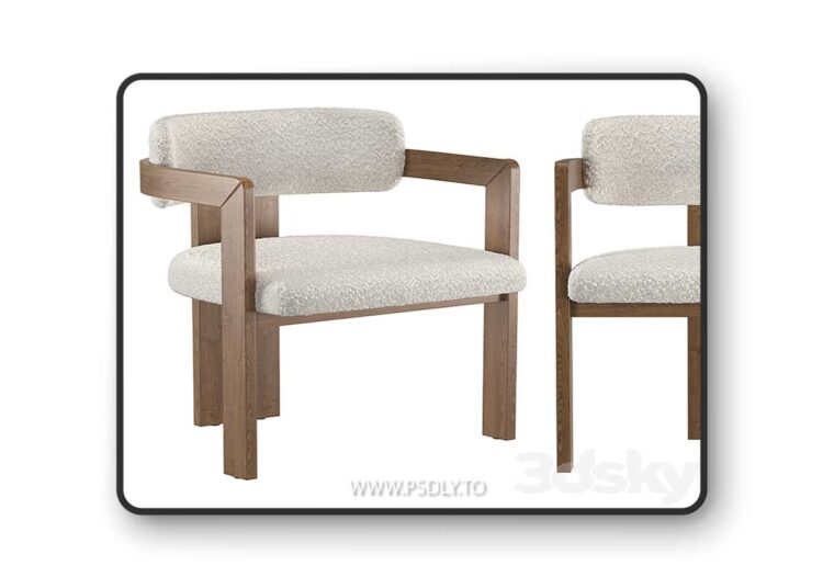 3dsky Pro - Curved Walnut Dining Chair