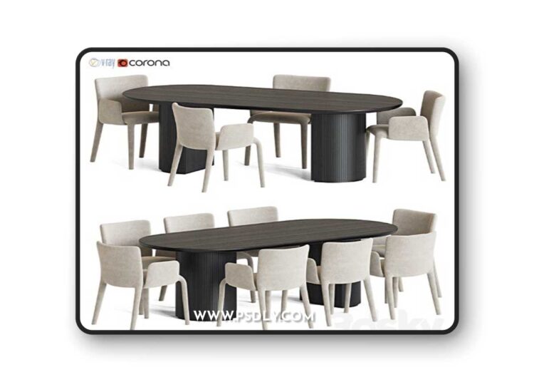 3dsky Pro - Dining Set 118 3D Model