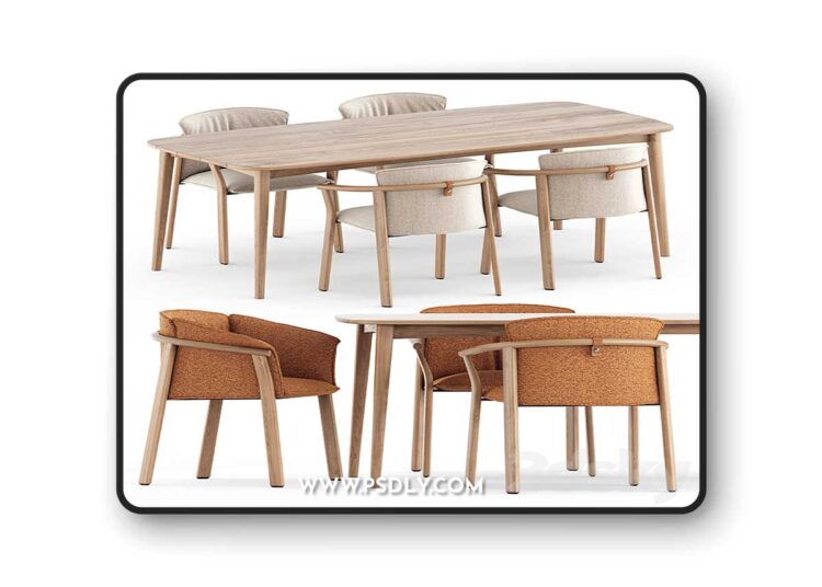 3dsky Pro - Lamorisse 3686 chair and 3687 chair by Pedrali and Grasshopper table by Karpenter
