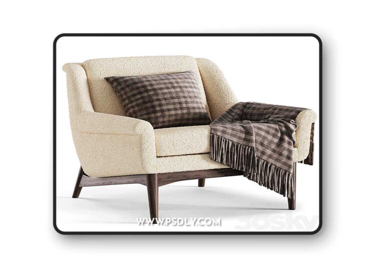 3dsky Pro - Lulu White Small Armchair