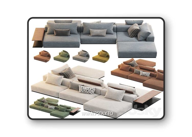 3dsky Pro - Poliform West Side Sofa