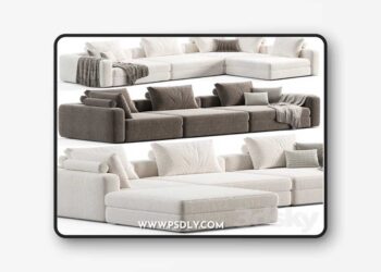 3dsky Pro - Soho Blanche Sofa 3D Model