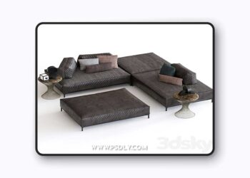 3dsky Pro - ditreitalia sanders sofa and iva table 3D Model