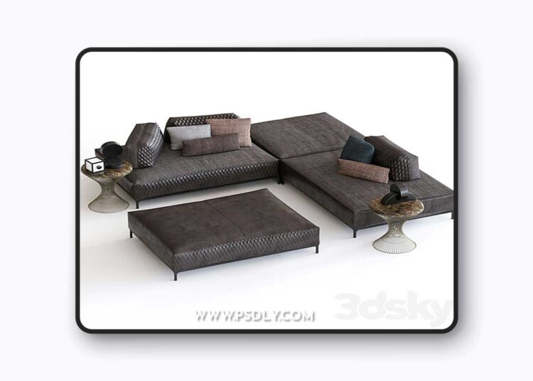 3dsky Pro - ditreitalia sanders sofa and iva table 3D Model