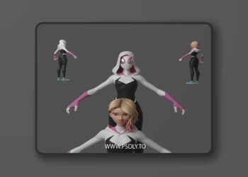 Artstation - Spider Gwen Stacy Spiderman Spiderverse Lowpoly RIgged