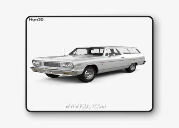 Chevrolet Chevelle (Malibu) 2-door wagon 1964 3D Model