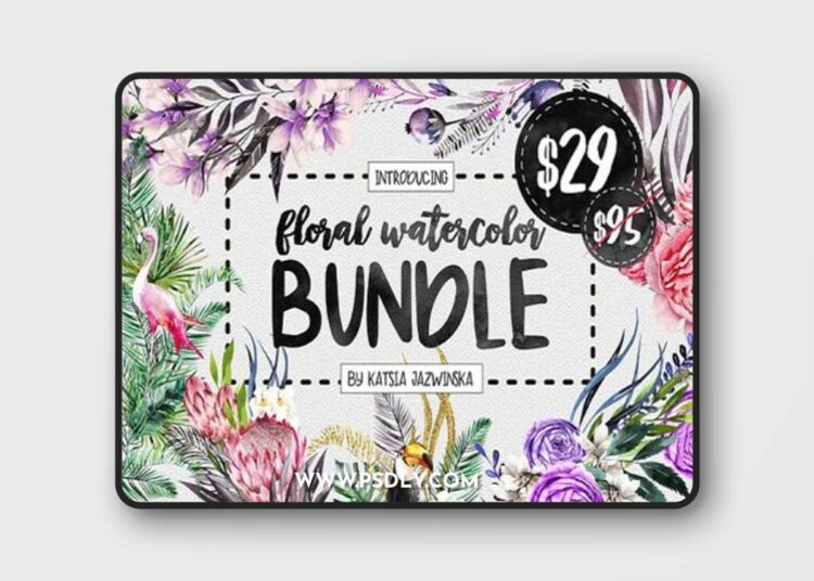 Floral Watercolor Bundle, 210 PNG PSD Elements 1311068 1 Floral Watercolor Bundle, 210 PNG PSD Elements 1311068