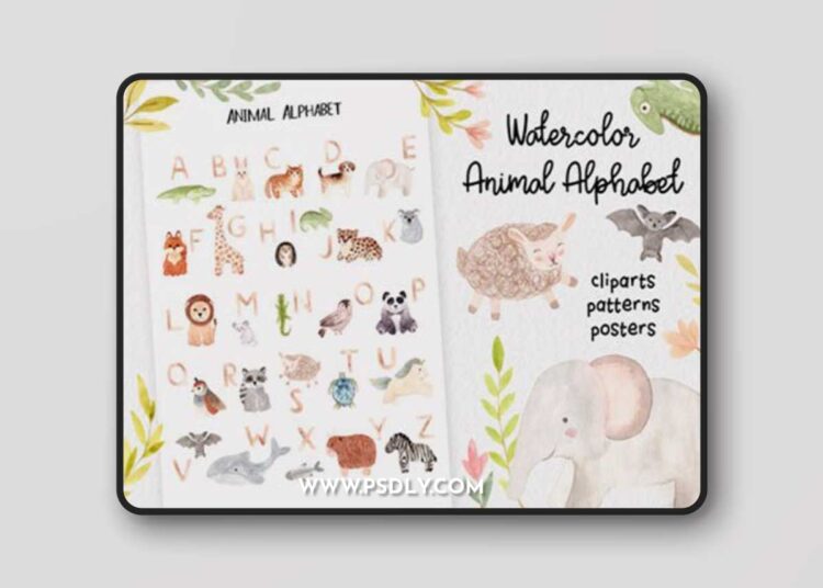 Watercolor Animal Alphabet. Cliparts 4107552 1 Watercolor Animal Alphabet. Cliparts 4107552