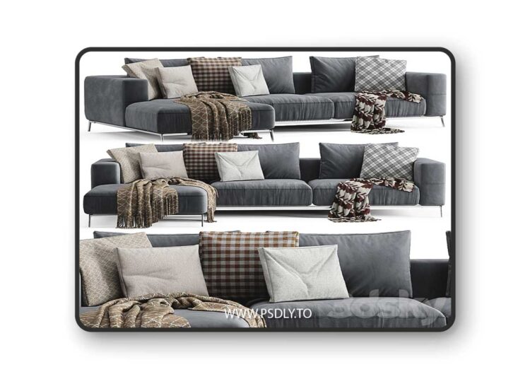 3dsky Pro - Flexform Ettore Chaise Longue Sofa 2