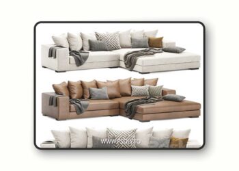 3dsky Pro - luxe sectional sofa 3D Model