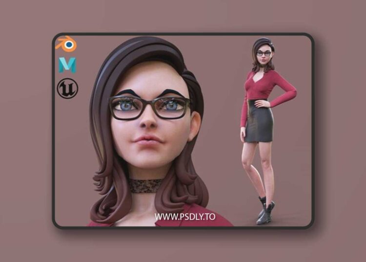 Cgtrader - Cartoon Girl Rig Ver 2 Low-poly 3D Model