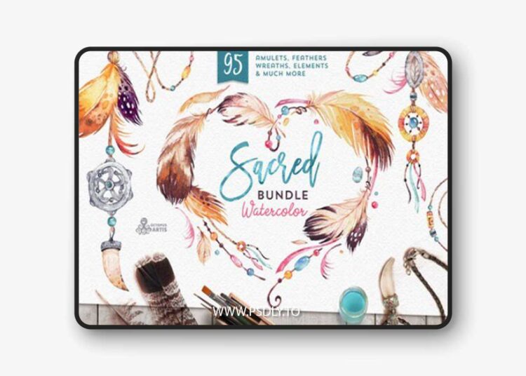 Sacred. Watercolor Tribal Bundle 587592