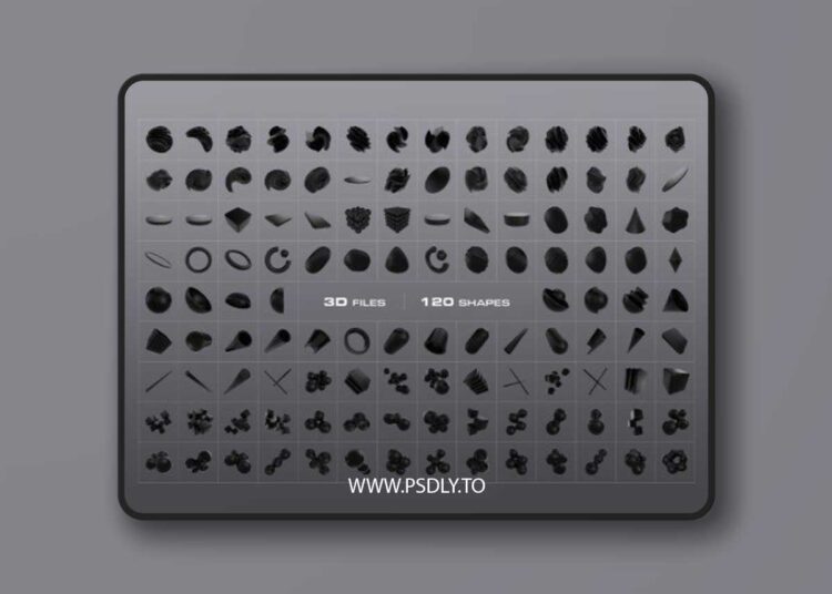 3D Black Shapes Collection Ui8.net