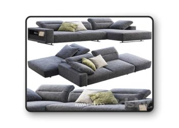 3dsky Pro - BoConcept Hampton chaise lounge fabric sofas (2 options)
