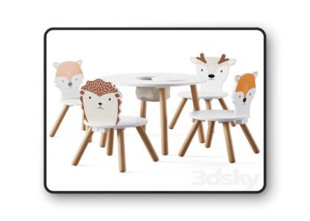 3dsky Pro - Dandelion Toddler Table & Animal Toddler Chair by Great little