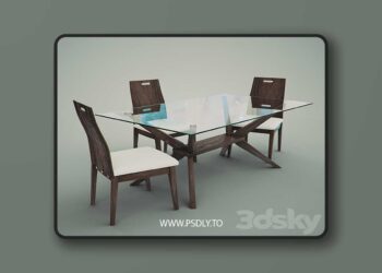 3dsky Pro - Magna 5-Piece Dining Set with Haline Chairs