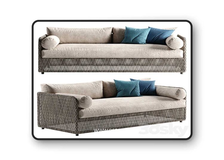 3dsky Pro - West elm coastal sofa 3D Model