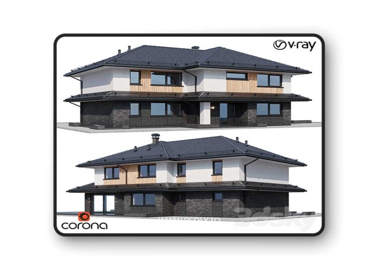 3dsky Pro - modern house 24 3D Model