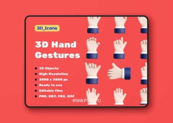 Hand Gestures - 3D Illustration