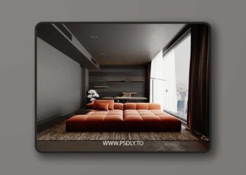 Minimalist working room - 3D Scene