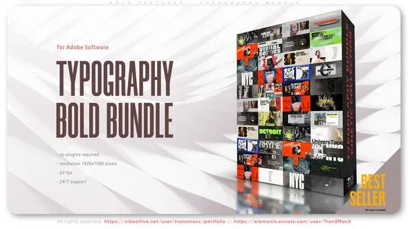 Videohive - Bold Textures - Typography Bundle - 58186306