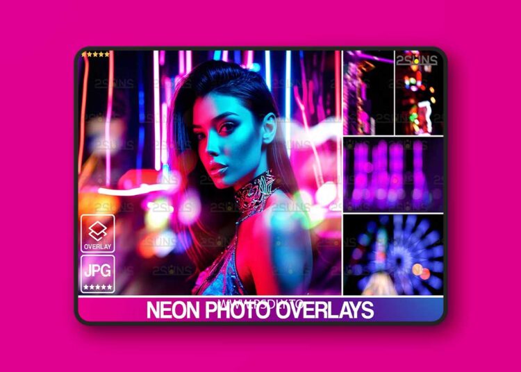 Creativemarket - Neon photoshop overlays Bokeh 280254941