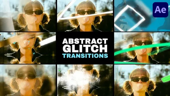 Videohive - Abstract Grunge Glitch Seamless Transitions | After Effects - 58336165