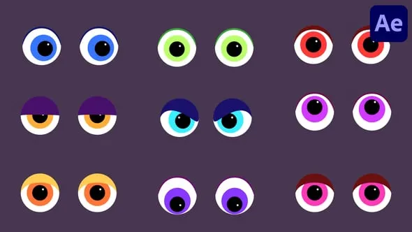 Videohive - Cartoon Eyes Icons | After Effects - 58263977