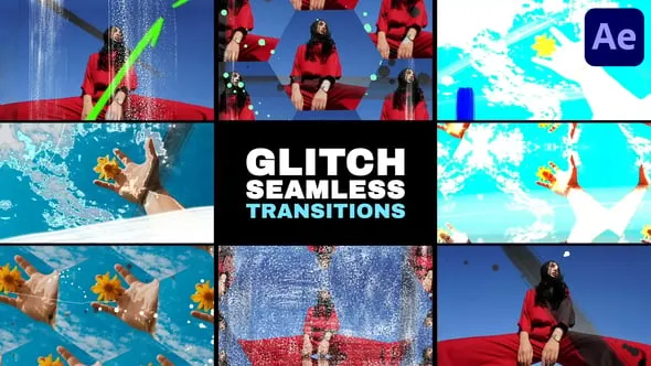 Videohive - Grunge Glitch Seamless Transitions | After Effects - 58336328