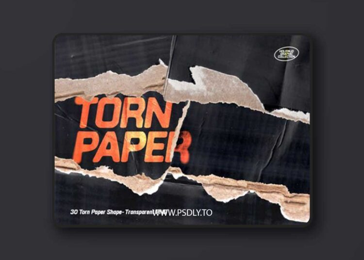 30 Black Cardboard Torn Papers