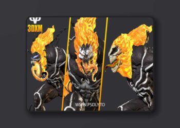 3DXM – Venomized Ghost Rider – 3D Print Model