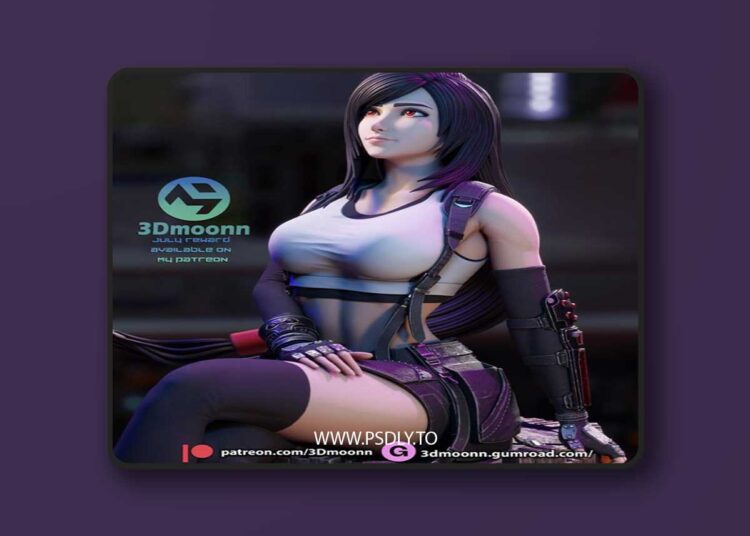 3Dmoonn – Final Fantasy – Tifa Lockhart – 3D Print Model STL