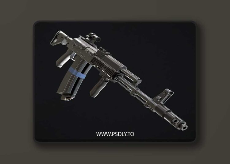 Gameready AK-74 rifle Low-poly 3D Model