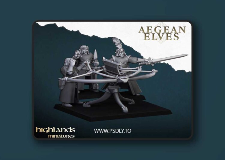 Highlands Miniatures – Aegean Elves Ballista – 3D Print Model