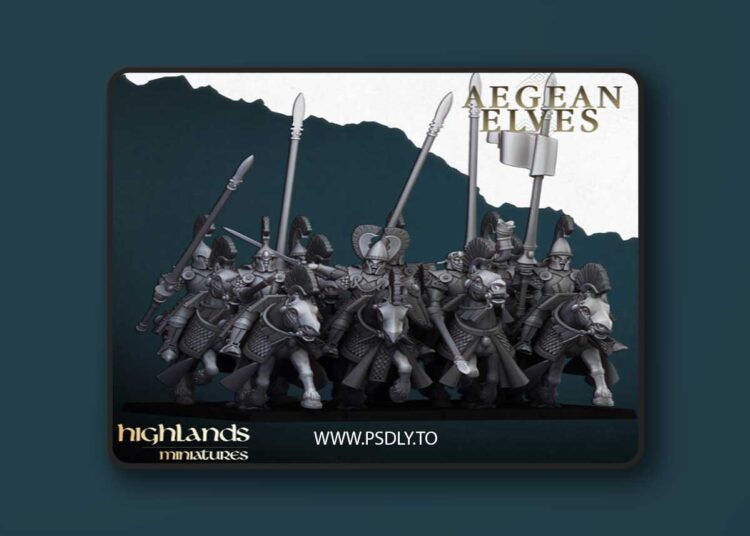 Highlands Miniatures – Aegean Elves Mounted Lances – 3D Print Model