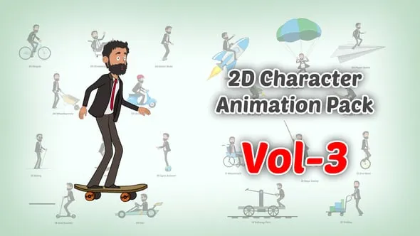 Videohive - 2D character Animation Pack Vol 3 - 59039950