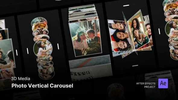 Videohive - 3D Photo Vertical Carousel After Effects Project Files - 59074000
