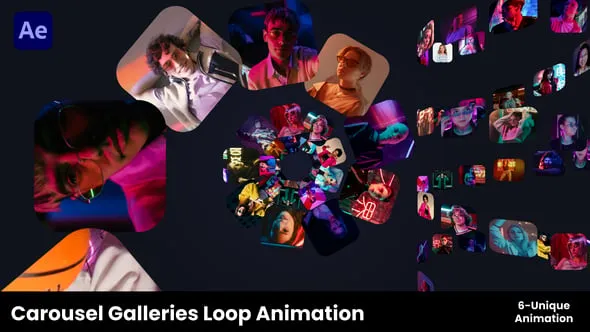 Videohive - Carousel Galleries Loop Animation | Mosic Slide Multi Screen - 58608775