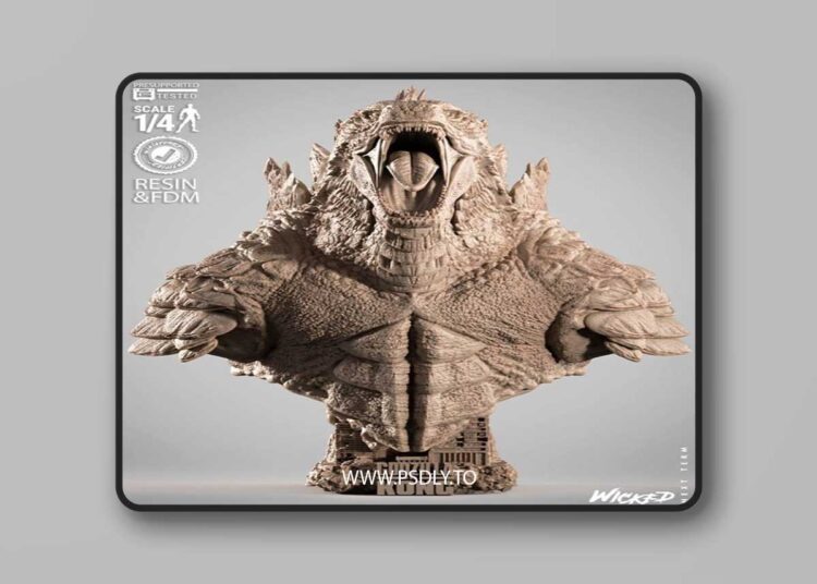 WICKED – Godzilla Portrait Bust – 3D Print Model STL