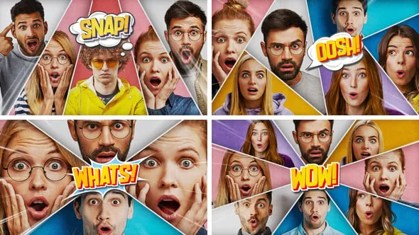 Comic Multi Split Screen Reactions