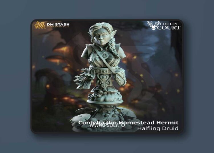 Cordelia the Homestead Hermit – Halfling Druid Bust – 3D Print