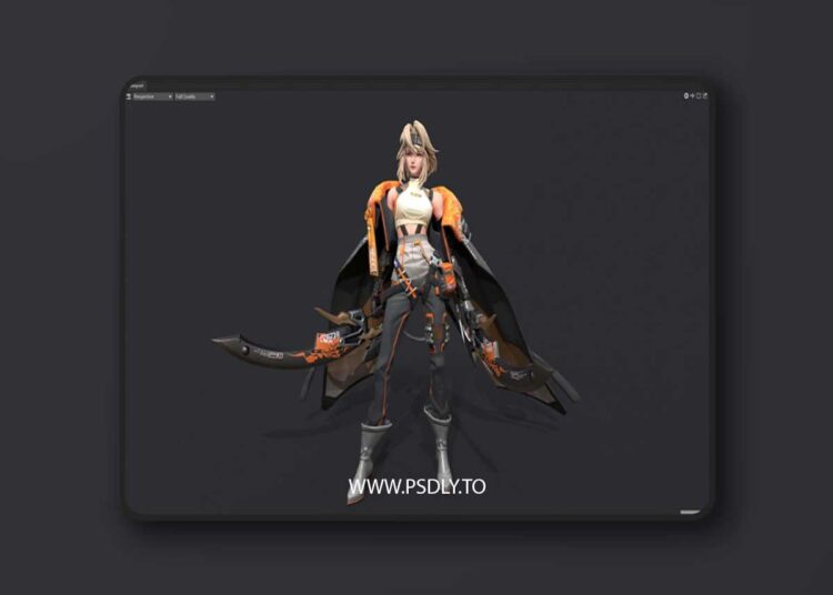 Female warrior 3D Model