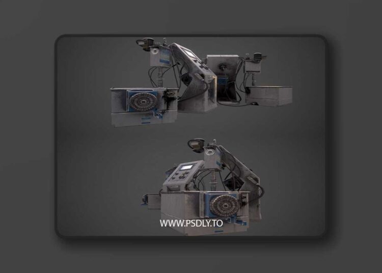 Industrial Computer Low-poly 3D Model