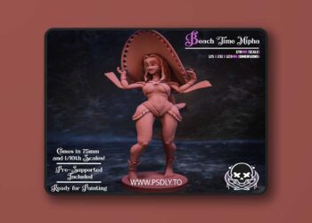 Jigglystix – Beach Time Fish Girl – 3D Print Model STL