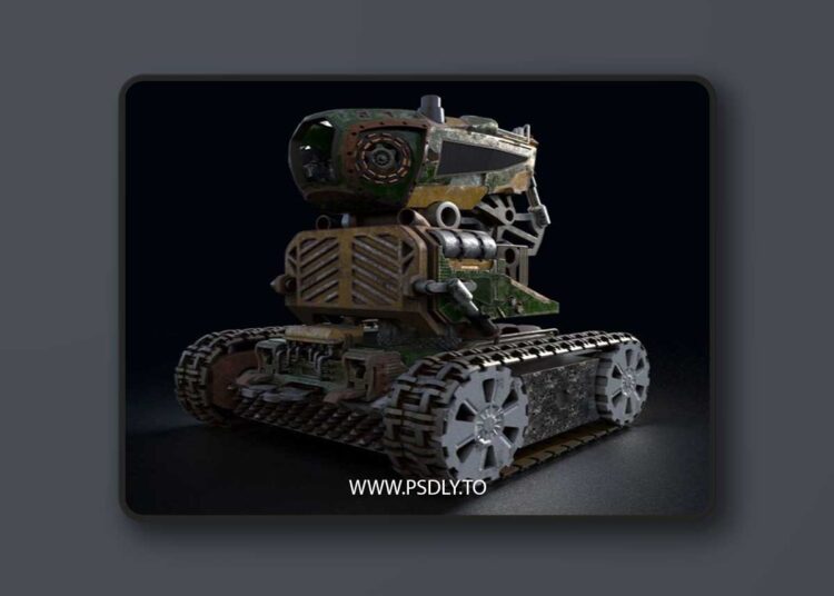 Military Cannon Robot GF32 3D Model