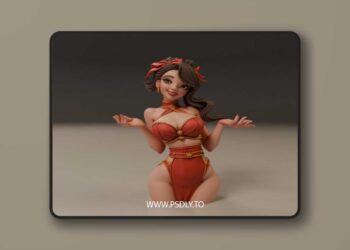 Pin-Up Chinese Girl – 3D Print Model