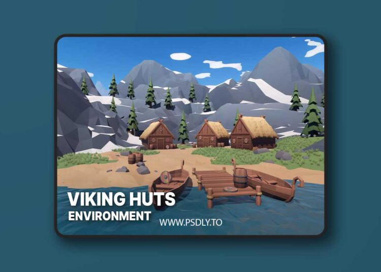 Poly Style Viking Huts - Stylized Low Poly Village Environment v1.1